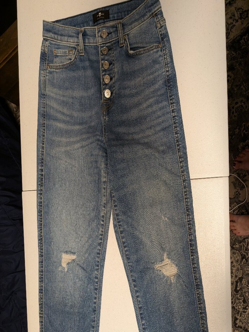7 For All Mankind High Waste Cropped Jeans